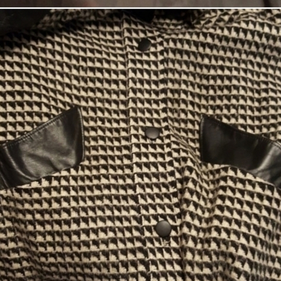 Vintage black‎ and white wool maxi coat 14 - Picture 13 of 14